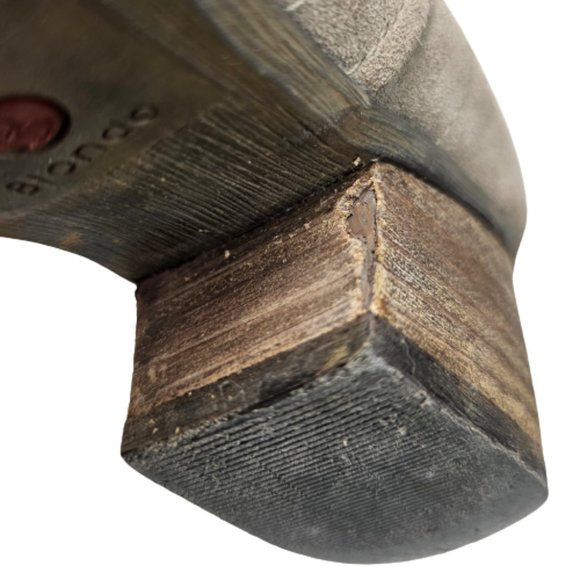 Blondo Valli Taupe Suede Waterproof Heeled Side Zip Ankle Bootie Shoes Sz 9.5 - Picture 9 of 12